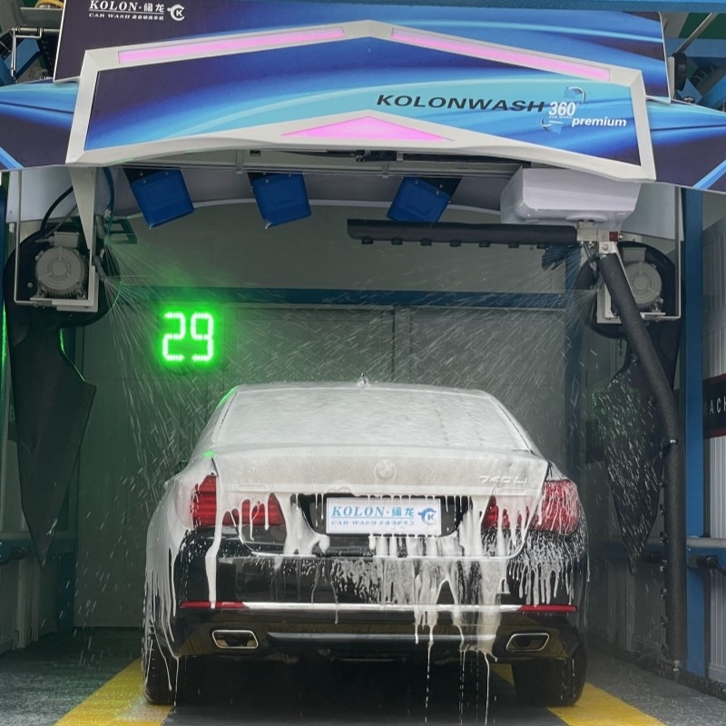 ऑटोमैटिक टचलेस टचलेस टचलेस कार वाशिंग मशीन KL360 प्रीमियम 22kw वाटर पंप,33kw एयर ड्रायर
